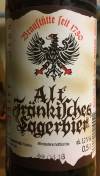 Adler Bräu Alt Fränkisches Lagerbier  Etikett
