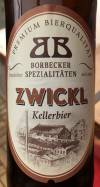 Borbecker Spezialitäten Zwickl Etikett