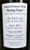 Eiland Brouwers Honing Porter Rücketikett