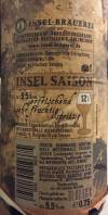 Insel-Brauerei Saison Rücketikett