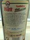 Hütt Knallhütter Pilsener Rückseite