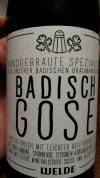 Welde Badisch Gose Etikett